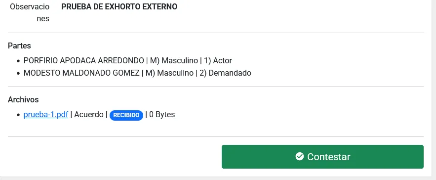 Botón Contestar