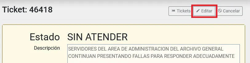botón editar ticket