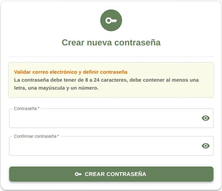Crear contraseña